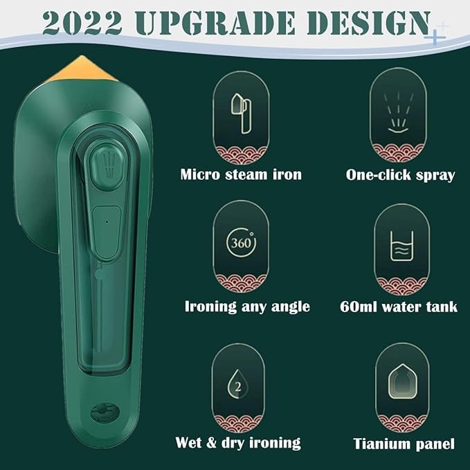Portable Handheld Mini Electric Iron – Travel & Home Clothes Steamer